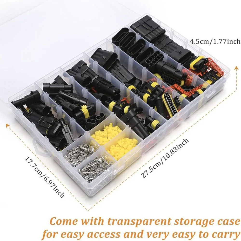

708 шт. водонепроницаемые автомобильные электрические разъемы, комплект разъемов для проводов, 1/2/3/4/5/6 контактов