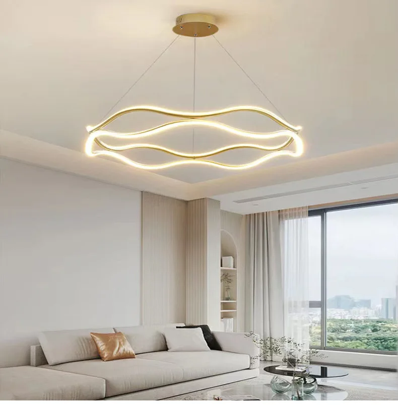 

Modern minimalist living room chandelier, light luxury bedroom lamp, creative personality room, Italian Milan design chandelier