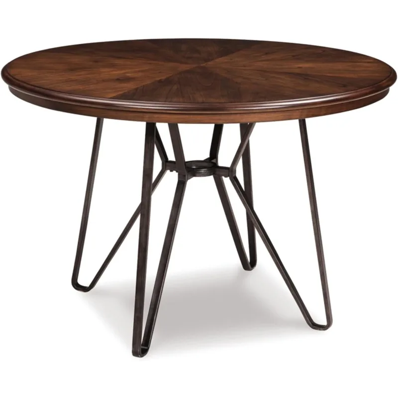 Signature Design by Ashley Mid Century Centiar Dining Room Table, Brown，Mid-Century Modern， Standard，Excluding chairs