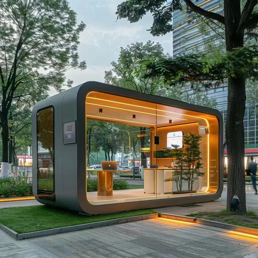 Casa de cápsulas modulares móvil prefabricada para villa al aire libre, casa Modular de cápsulas de dirigible espacial comercial