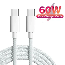 PD 60W USB C to USB Type C Cable Fast Charge Data Cable For Huawei Samsung Macbook iPad Data Line Type C To Type C