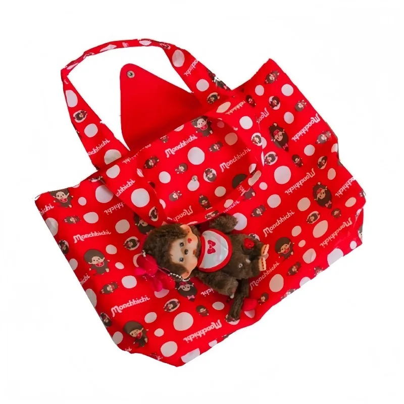 New Kawaii Cartoon Mengqiqi Folding Luggage Bag Can Be Put on The Trolley Case Boarding Travel Bag Large Capacity Mommy Bag view 6