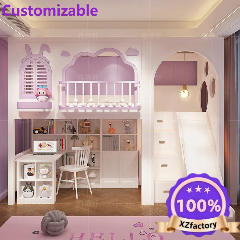 Factory Direct 2026 Treehouse bed on bed under cabinet wardrobe on the  multi-function on the under  table under empty combina