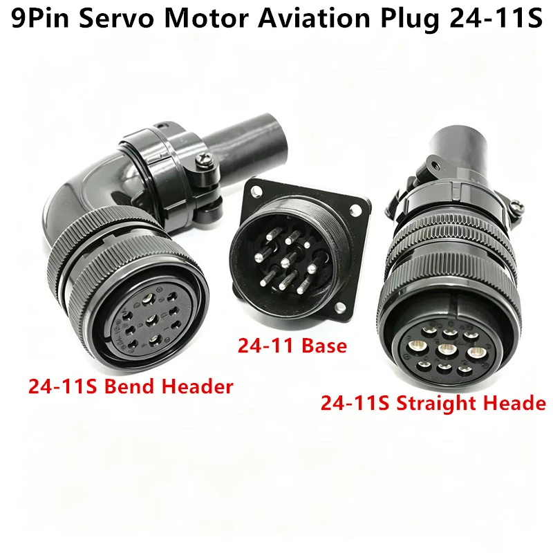 1Pcs 9Pin Servo Motor Aviation Plug 24-11S MS3108B/3106A/3102A/5105 US Military Specification Connector