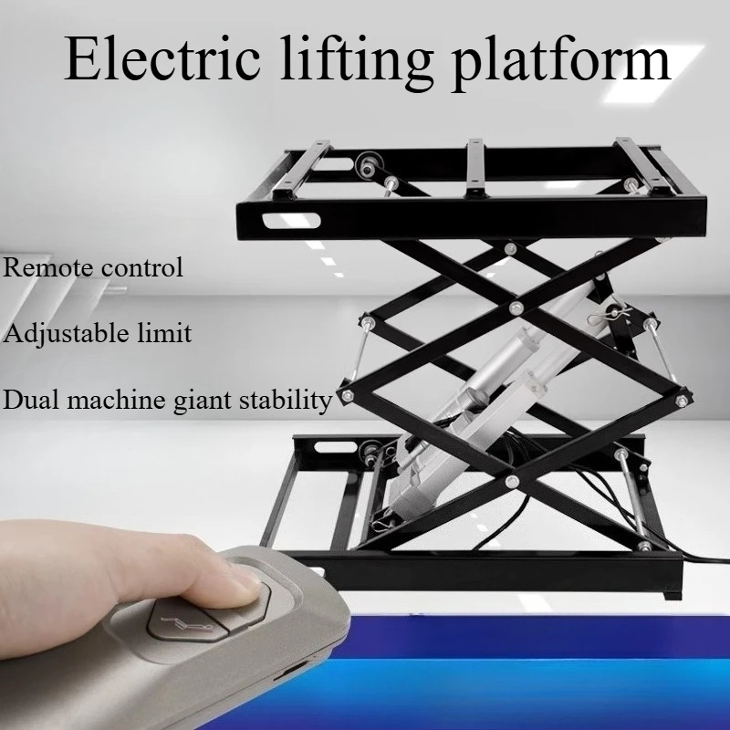

72W/80WRemote-Control Electric Scissor Lift Platform-Compact Auto-Adjustable Lifting Table forWarehouse,Workshop,HomeMaintenance