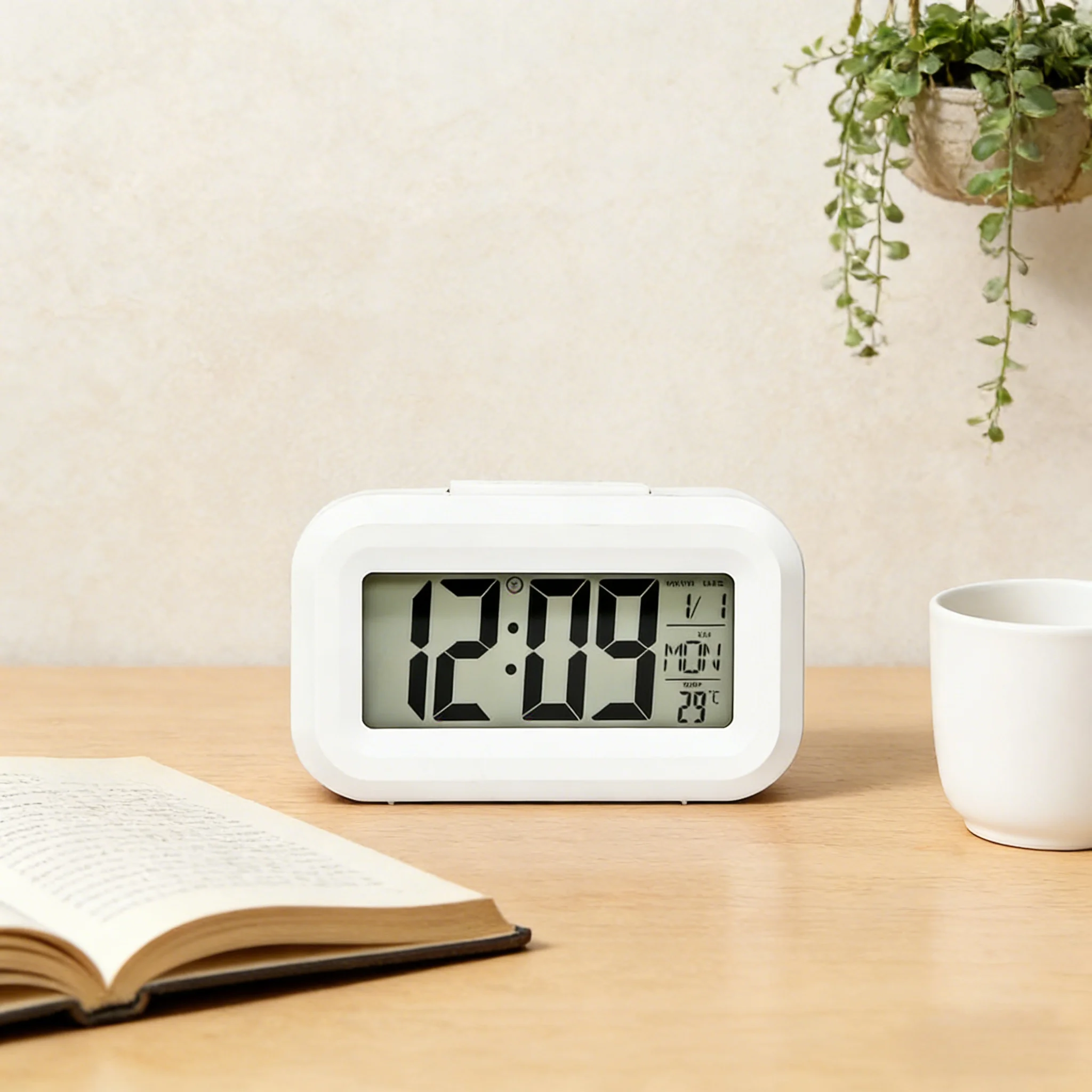 

LED Electronic Alarm Clock with Backlight Snooze Function Date Time Calendar Multifunction Desktop Table Clock