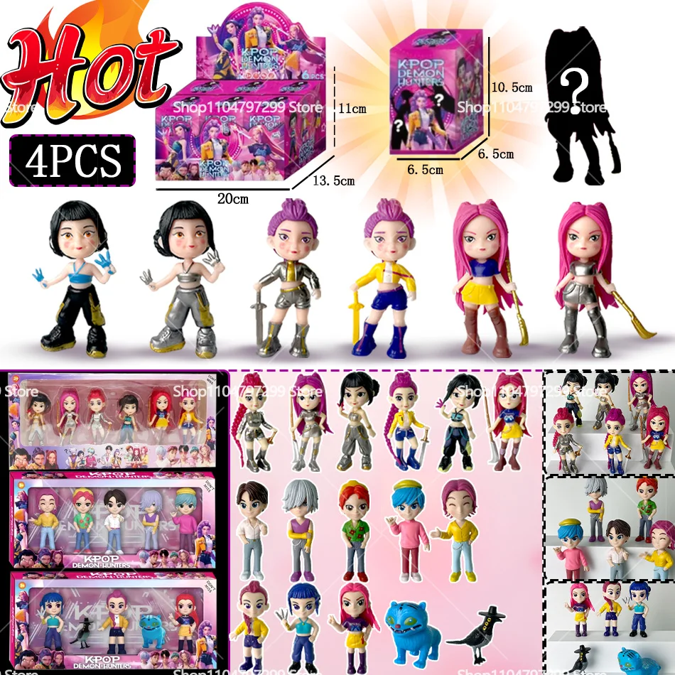 2026 NEW Anime KPop Devil Hunter Doll Vinyl Toy Rumi Mira Zoi Character Vinyl Mask Blind Box Ornament Toy Christmas Gift