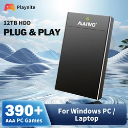 Consola de juegos portátil con sistema HDD Playnite externo de 12TB con más de 390 juegos AAA y PC para PS4/PS3/PS2/PS1/Wii/WiiU para Wins PC