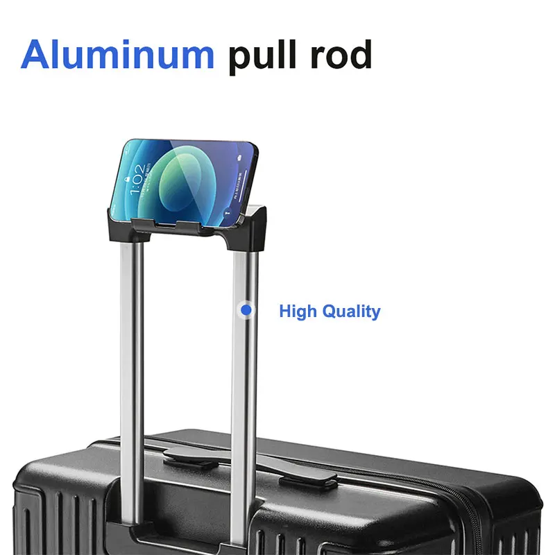 2024 New Design Carry On Luggage Travel Bags Luggage Suitcase Trolley Case with Cup Phone Holder PC Spinner Wheels Trolley Case