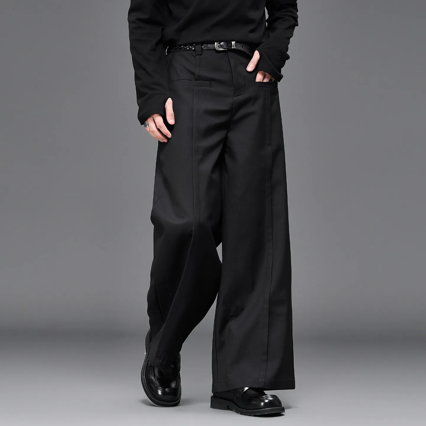 Simple Fashion Hong Style All-Matching Street Shot Casual Draping Loose Straight Men's Fashion Casual Suit Pants