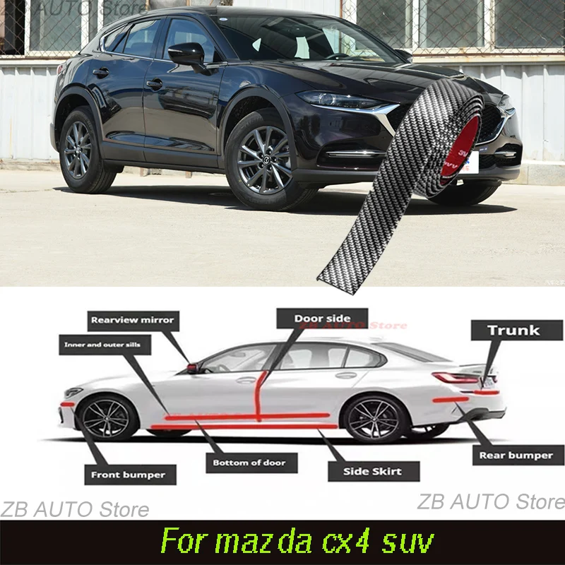 

For Mazda Cx4 Suv Strong adhesive bumper strip, front and rear lip side skirts, collision and scratch resistant suitable