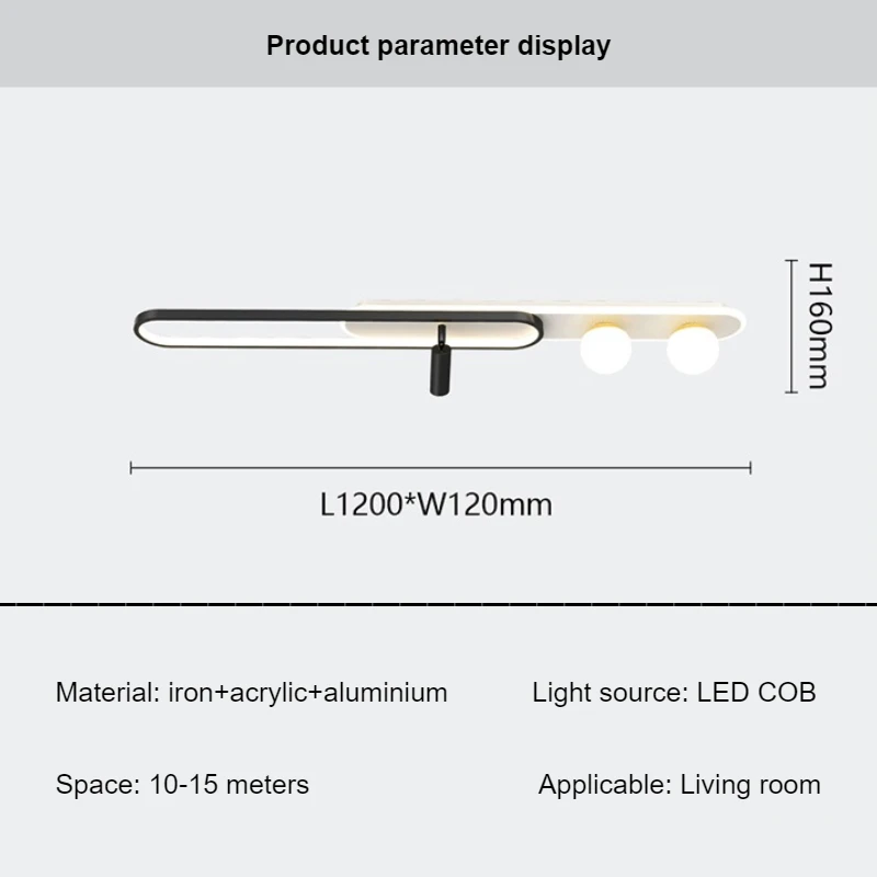 SANDYHA Modern Minimalist Ceiling Light Strip Design LED Lamp for Living Room Decoration Corridor Dining Table Lighting Fixtures