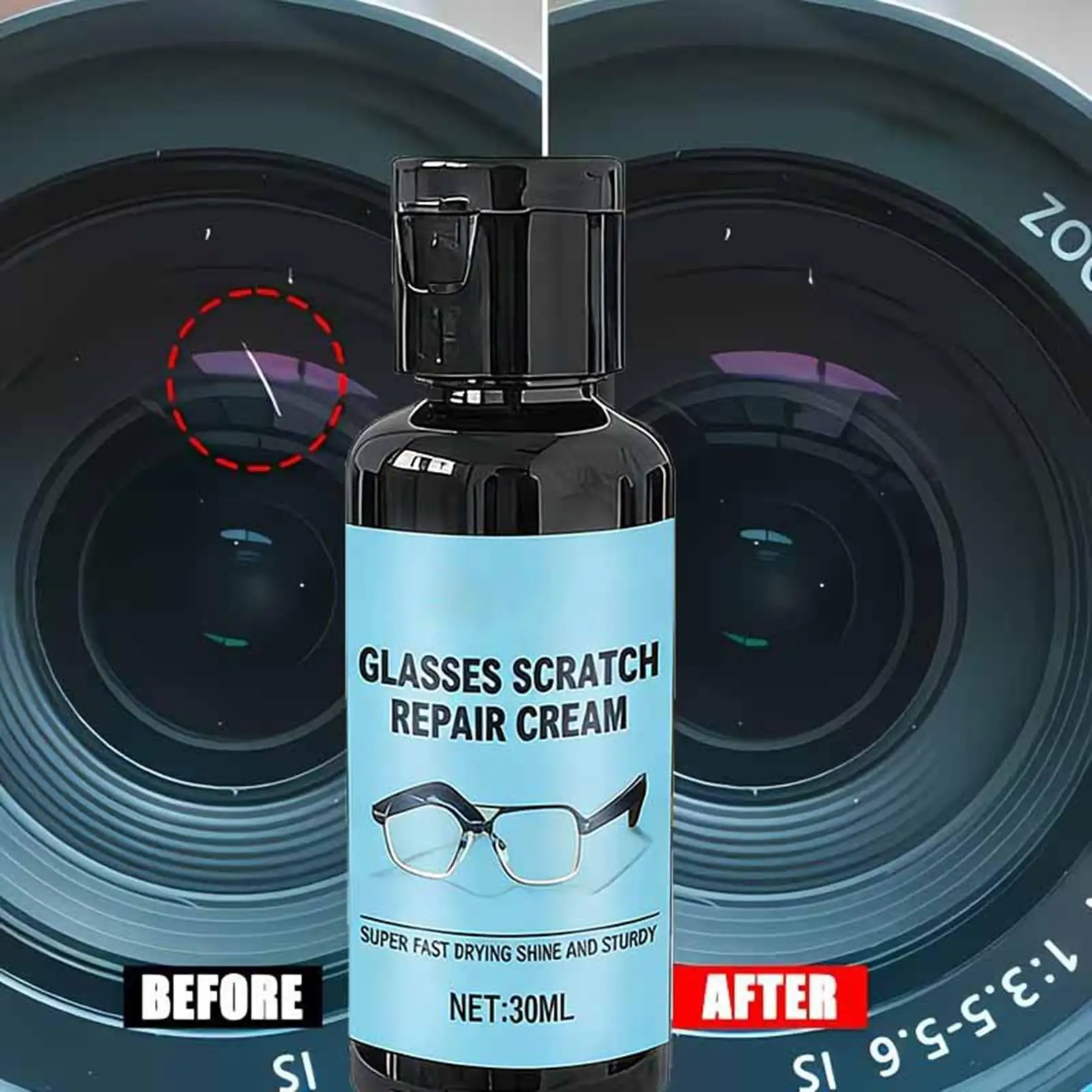 Eye Glass Scratch Remover for Lenses 30ml Watch Cleaner with Sponge Eyeglasses Scratch Remover for Camera Screen Watch Phone view 5