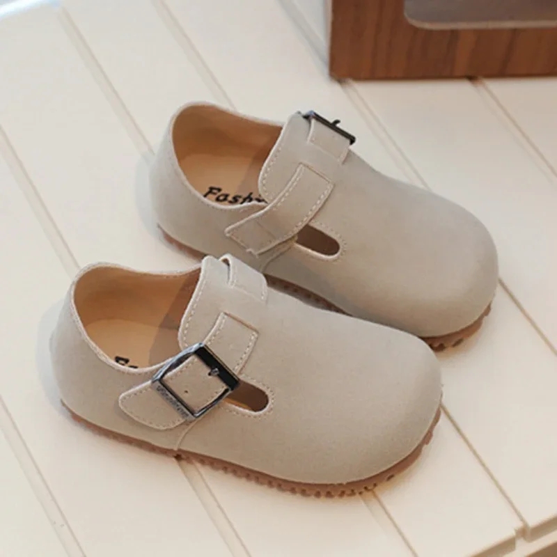 Kids Mary Jane Shoes 2024 Spring Autumn Children's Causal Simple Style Flats Shoes Versatile Non-slip Boys Girls Leather Shoes