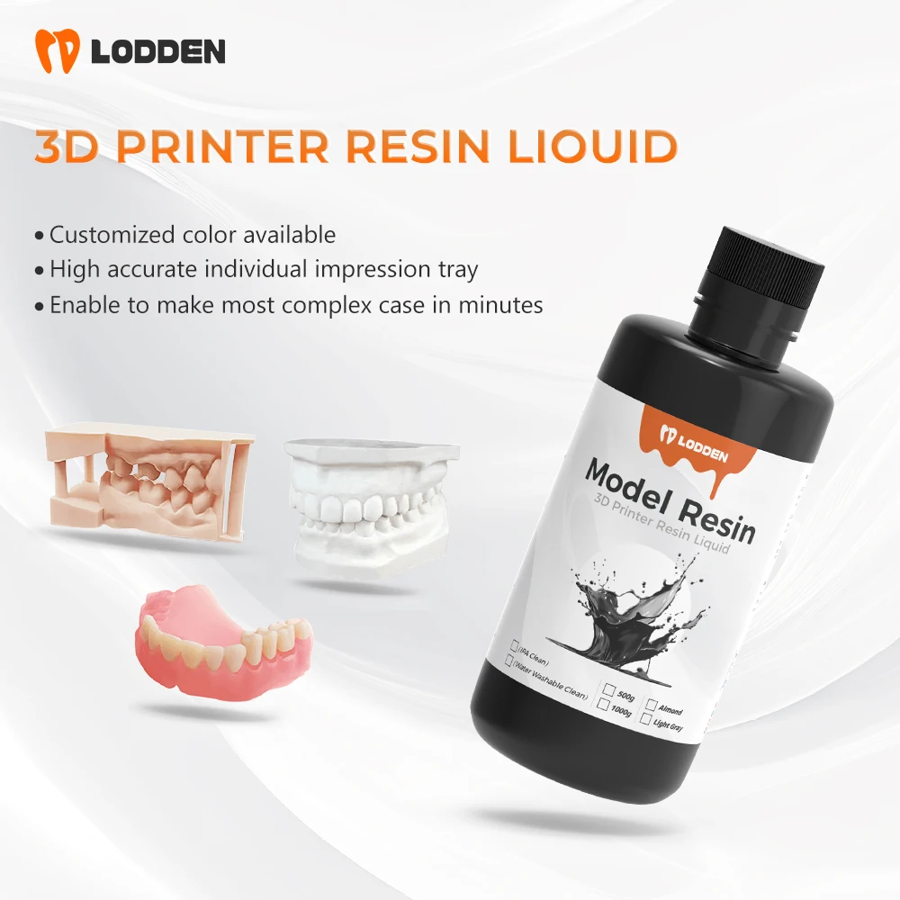 500g Dental 3D Printer Resin Liquid For 385nm 405nm UV Resin 3D Printer Surgical Guide D-Cast Resin Temporary Restoration