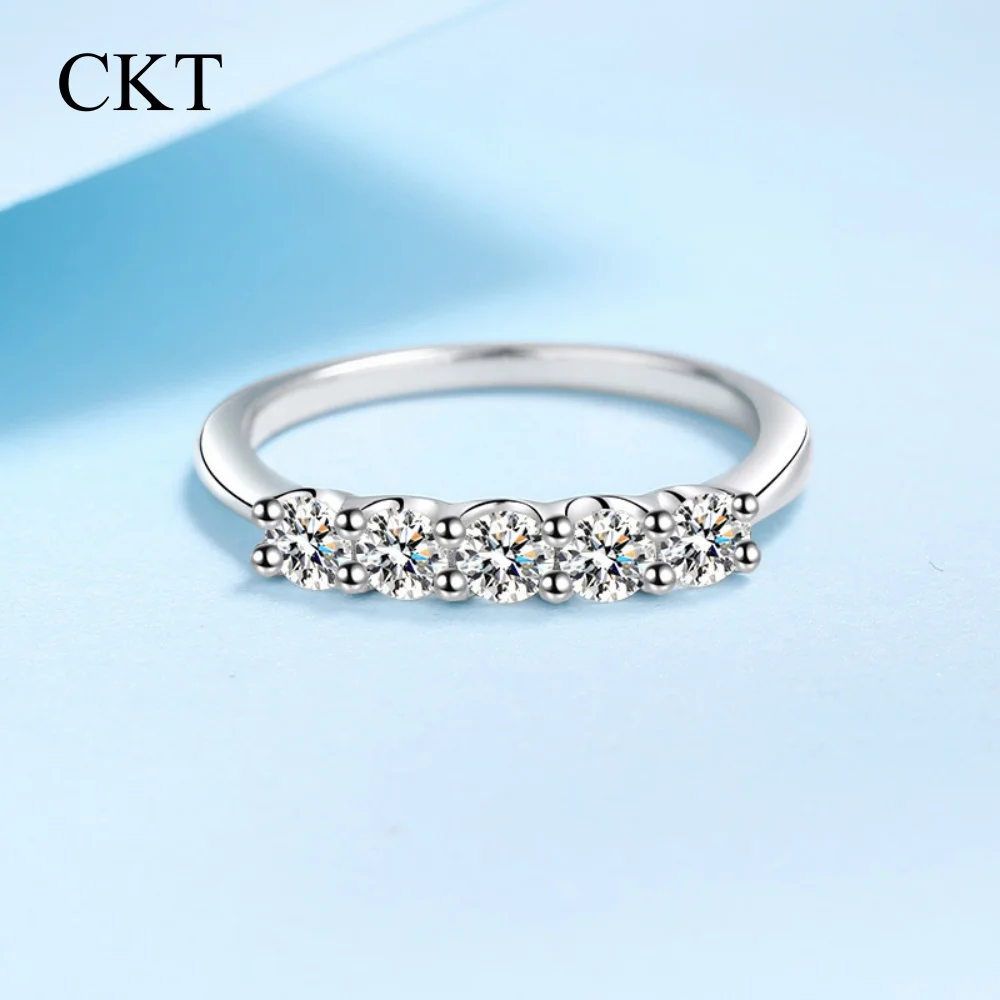 

Ювелирные изделия CKT: Женские обручальные кольца из платины PT950, с муассанитом VVS D цвета 0.5 карата, подарок на День святого Валентина/День рождения