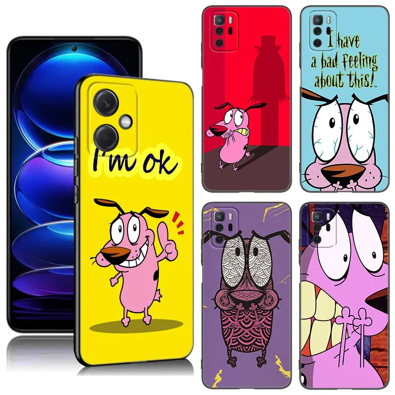 Dog-Courage-The-Cowardly Phone Case For Xiaomi Redmi Note 10 11 11S 12 4G 8 9 11E 11T Pro Plus 10T 5G 8T 9S 10S 12S Black Cover