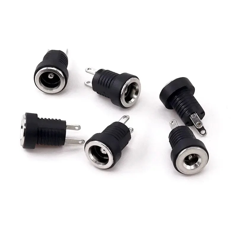 10pcs ( 3a 12v 5.5x2.1mm Plastic Male Plugs 022 Power Socket Female Jack Screw Nut Panel Mount Connector 5.5*2.5mm