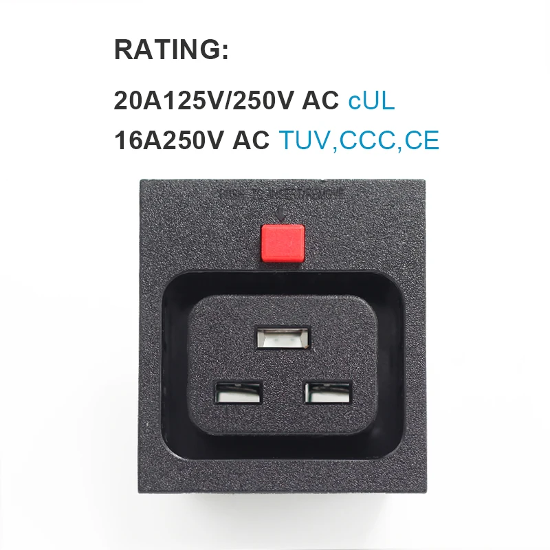 CE approval IEC 320 C19  pdu receptacle lockable outlet power socket