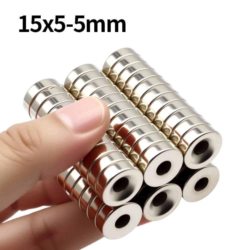 15x5-5mm Powerful Round Neodymium Magnet With Hole NdfeB N35 Permanent Magnetic imanes Super Strong Magnets Refrigerator Magnet