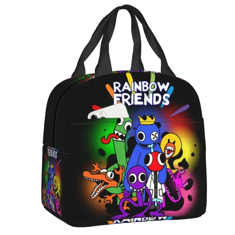 Rainbow Friends Hug It Out Portable Lunch Boxes Leakproof Video Game Thermal Cooler Food Insulated Lunch Bag School Children