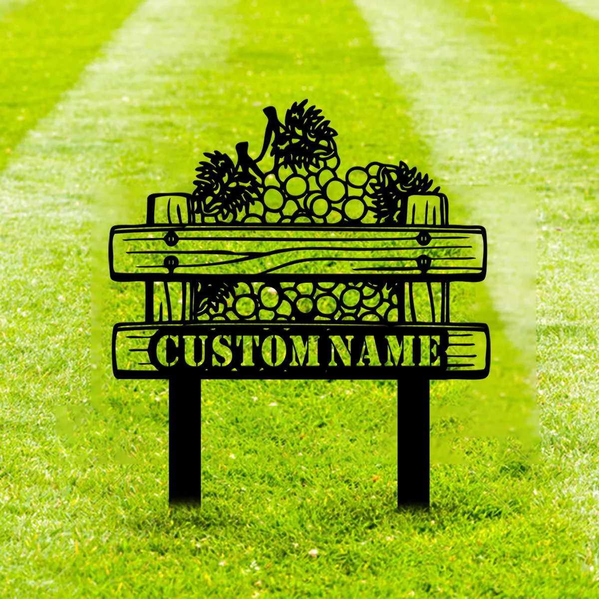 

Custom Outdoor Organic Fruit Farm Metal Sign With Stakes - Personalized Outdoor Organic Fruit Farm Name Sign With Stakes- Garden