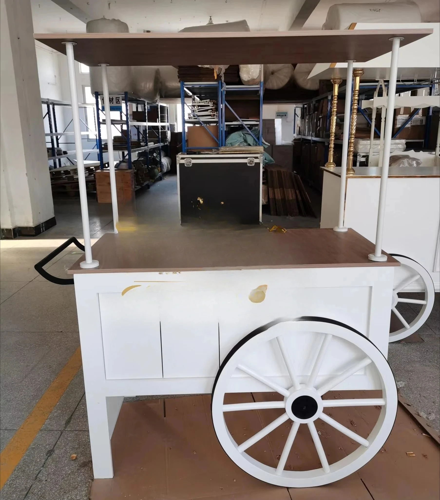 

HOT SALE MDF Flower Candy Sticks Wheeled Cart