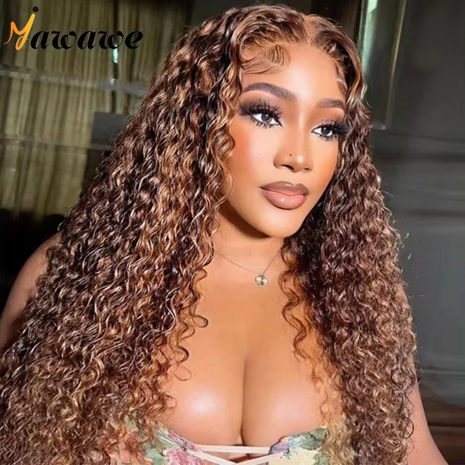 Yawawe hair Glueless wig human hair wigs Kinky Curly Highlight Ombre Blonde HD glueless wig human hair ready to wear Curly wigs