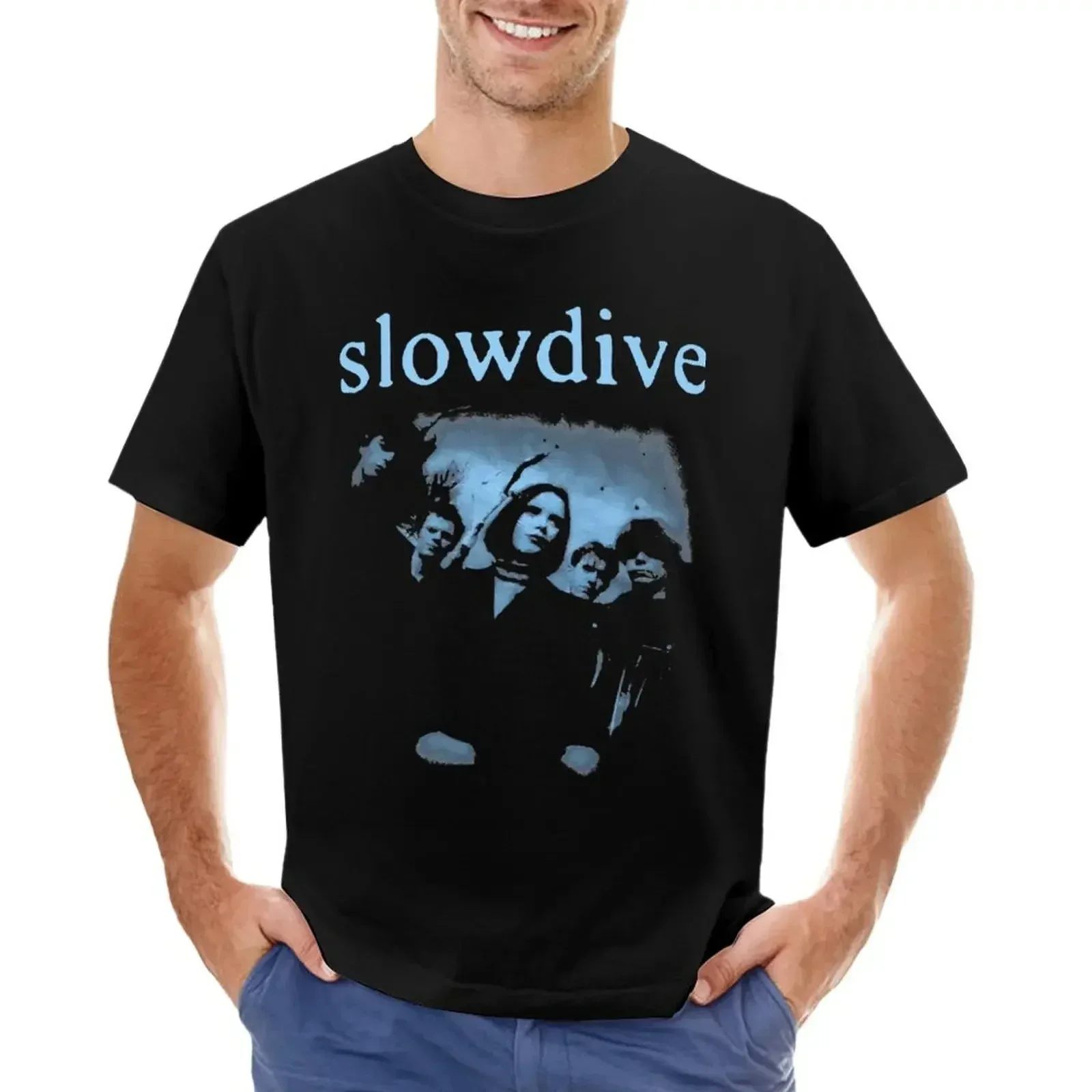 Graphic Slowdive English T-Shirt blanks oversizeds blue archive heavyweights workout shirts for men