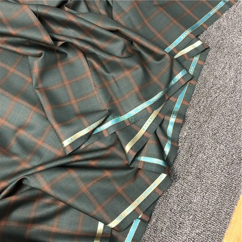 50cm Italian Imported Plaid Suit Fabric British Style Worsted Wool Pants Fabric Mens Atiku Fabrics Senator Fabric for Men