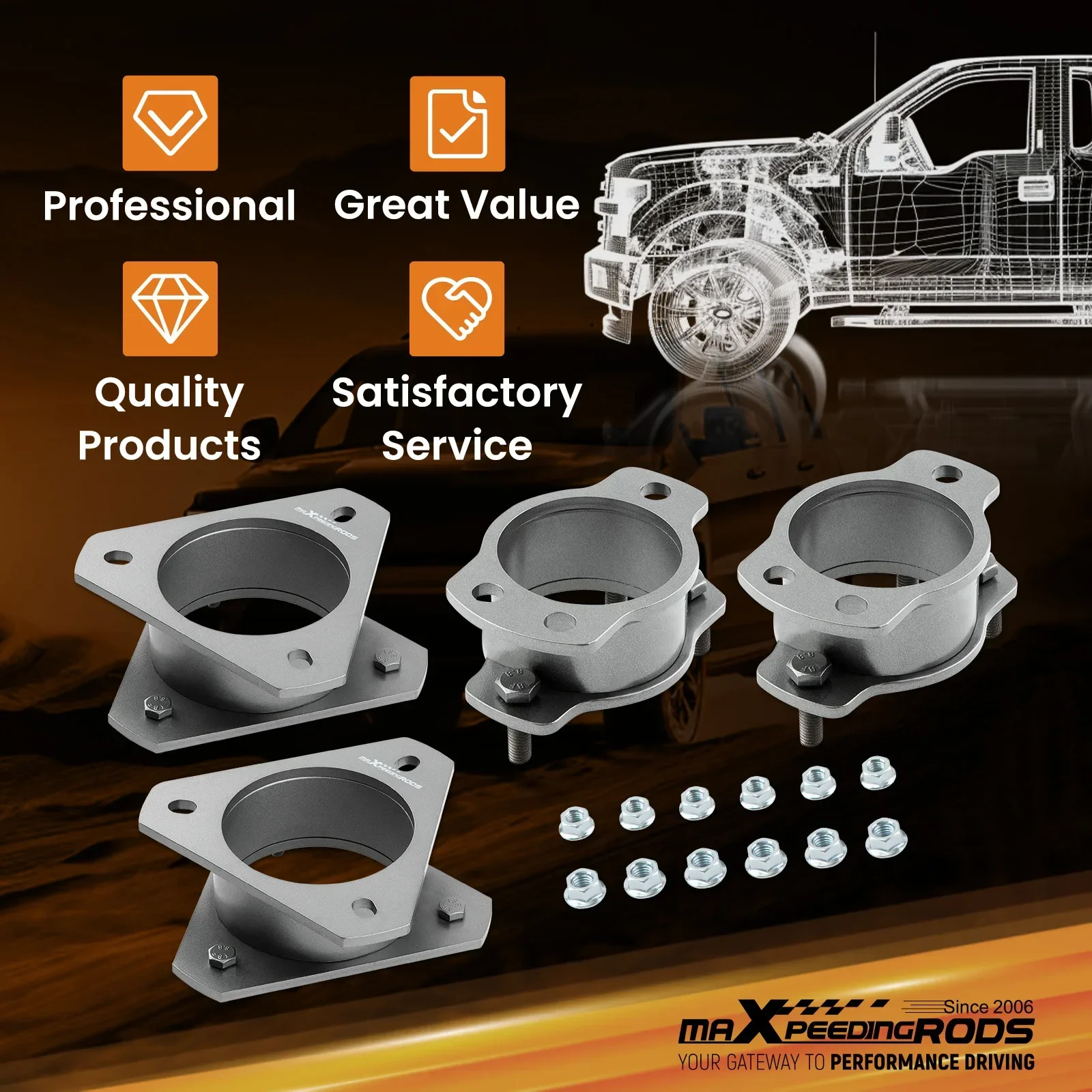 

Front 3” Rear 2” Level Lift Kits for Ford Explorer 2002 2003 2004 2005 2WD 4WD