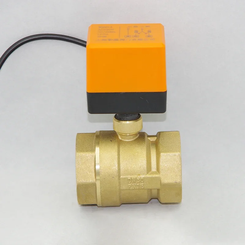 Electric ball valve two way three way control 220V12V24V air conditioning fan coil solar energy 4 points 6 points DN15 20