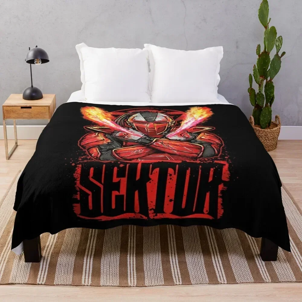 

Mortal Kombat Sektor on Fire Throw Blanket Warm Accent Blanket for Living Room Decoration