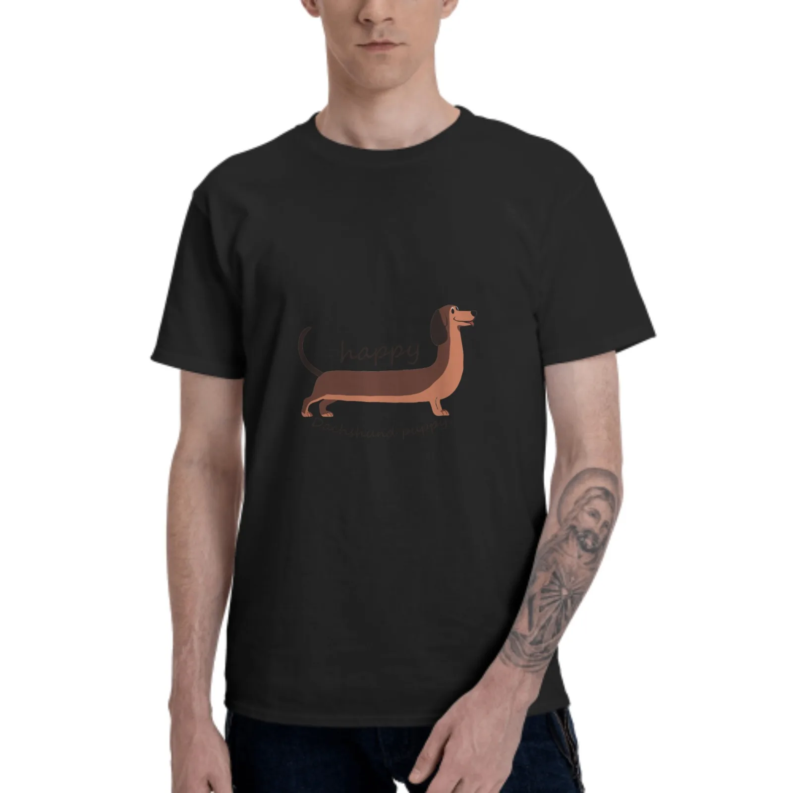 

Cute Dachshund T Shirt Normal Tshirts Cotton Euro Size O-Neck Daily Casual Oversized Unisex Tees