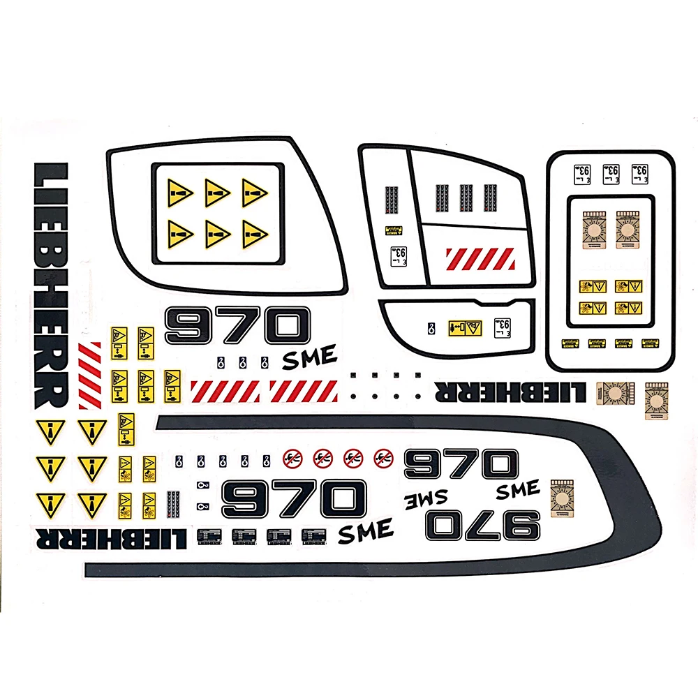 Sticker 1/14 Hydraulic Excavator Bulldozer K970 Model Decorative Sticker DIY