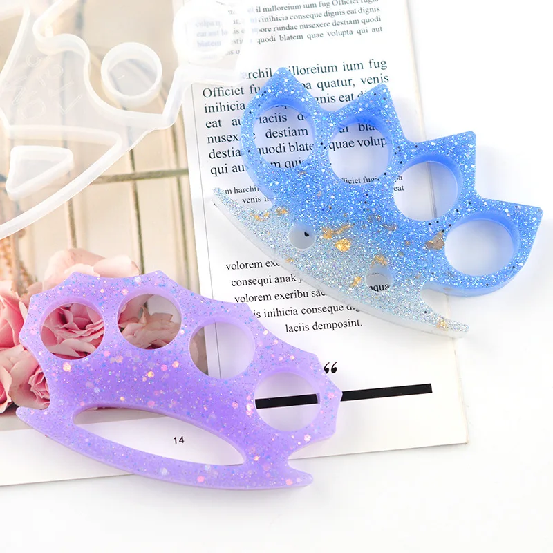 diy Crystal Glue Mold Defense Finger Stall Cat Heart Keychain Defense Mirror Silicone Mold