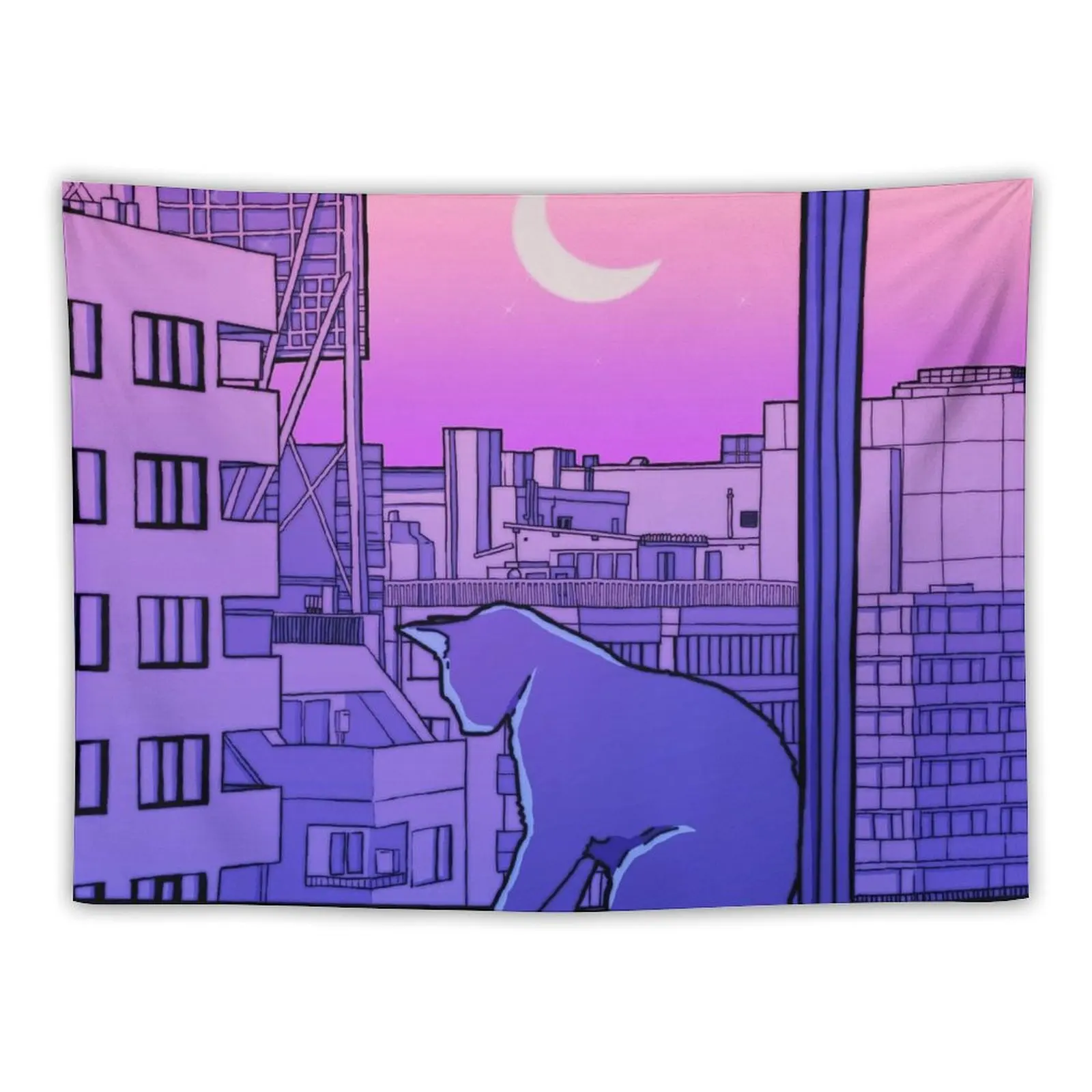 

Moonlit View Tapestry Home Supplies Decorative Paintings Tapete For The Wall Tapestry