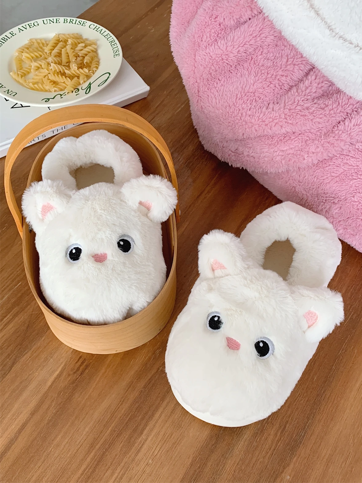 

Cotton Slippers For Women Winter 2023 New Indoor Home Slipper Cute Cat Plush Househol Shoes