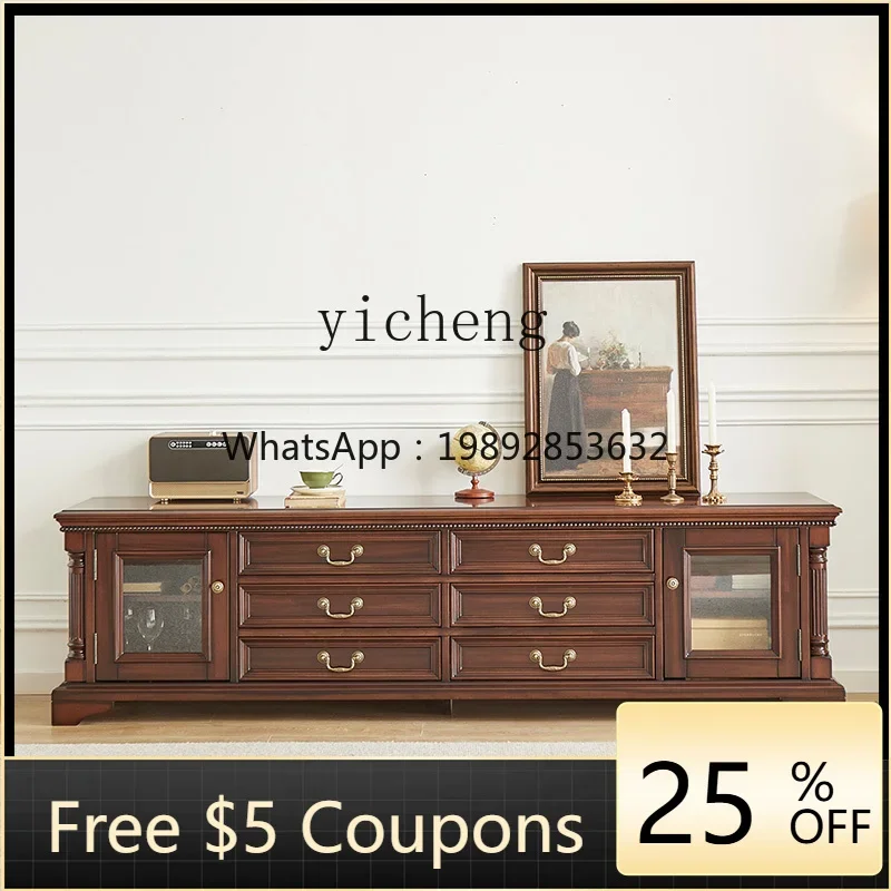 

DD all solid wood TV cabinet Living room furniture 2.2 meters TV cabinet Video storage locker