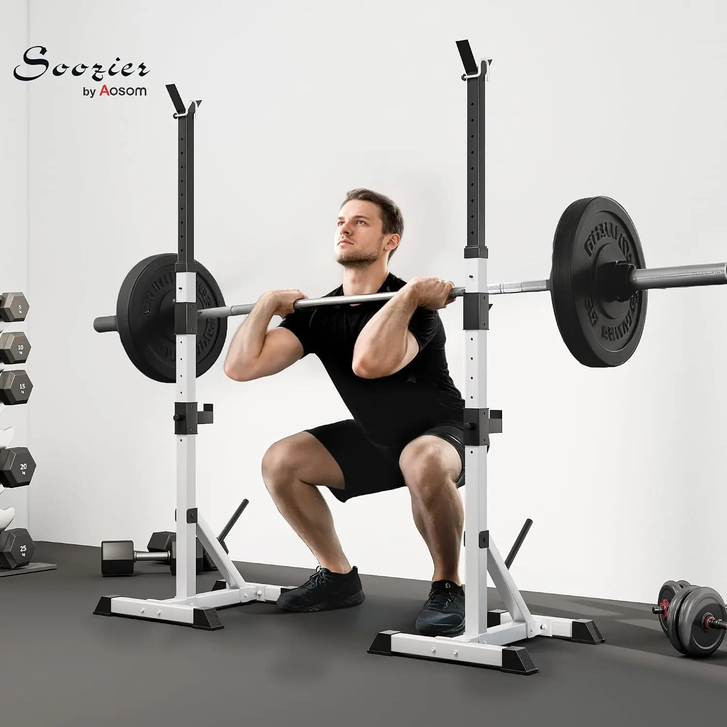 Adjustable Standard Squat Rack, Set of 2, Height Range 53.5