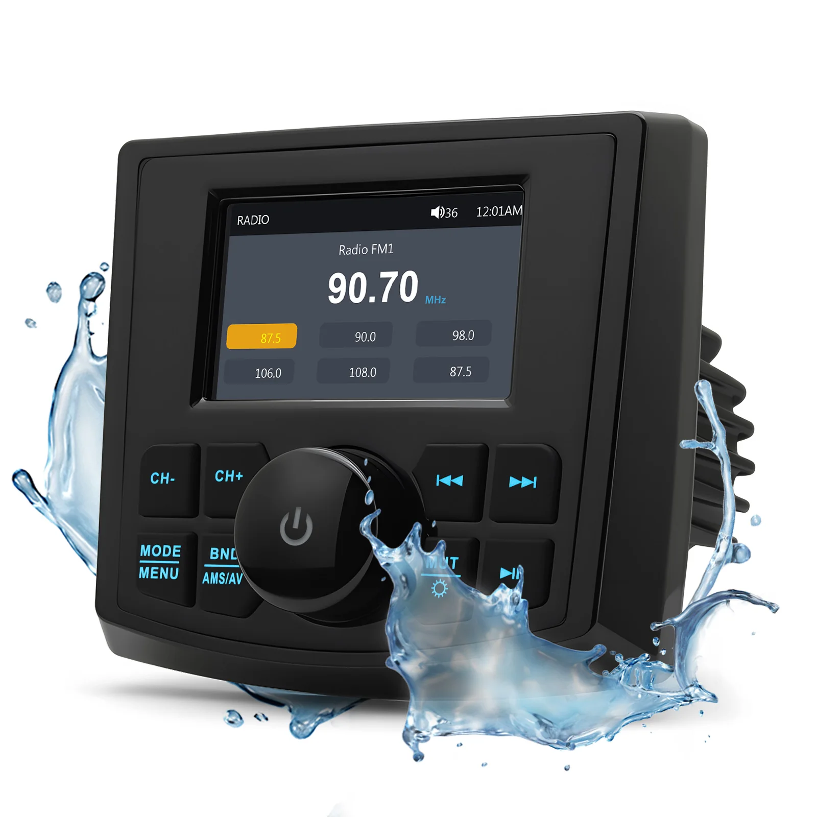 Marine Radio MP5 Boat Radio Stereo 3inch Display Media Video Player Waterproof Bluetooth-compatible AUX AM FM RDS for ATV UTV