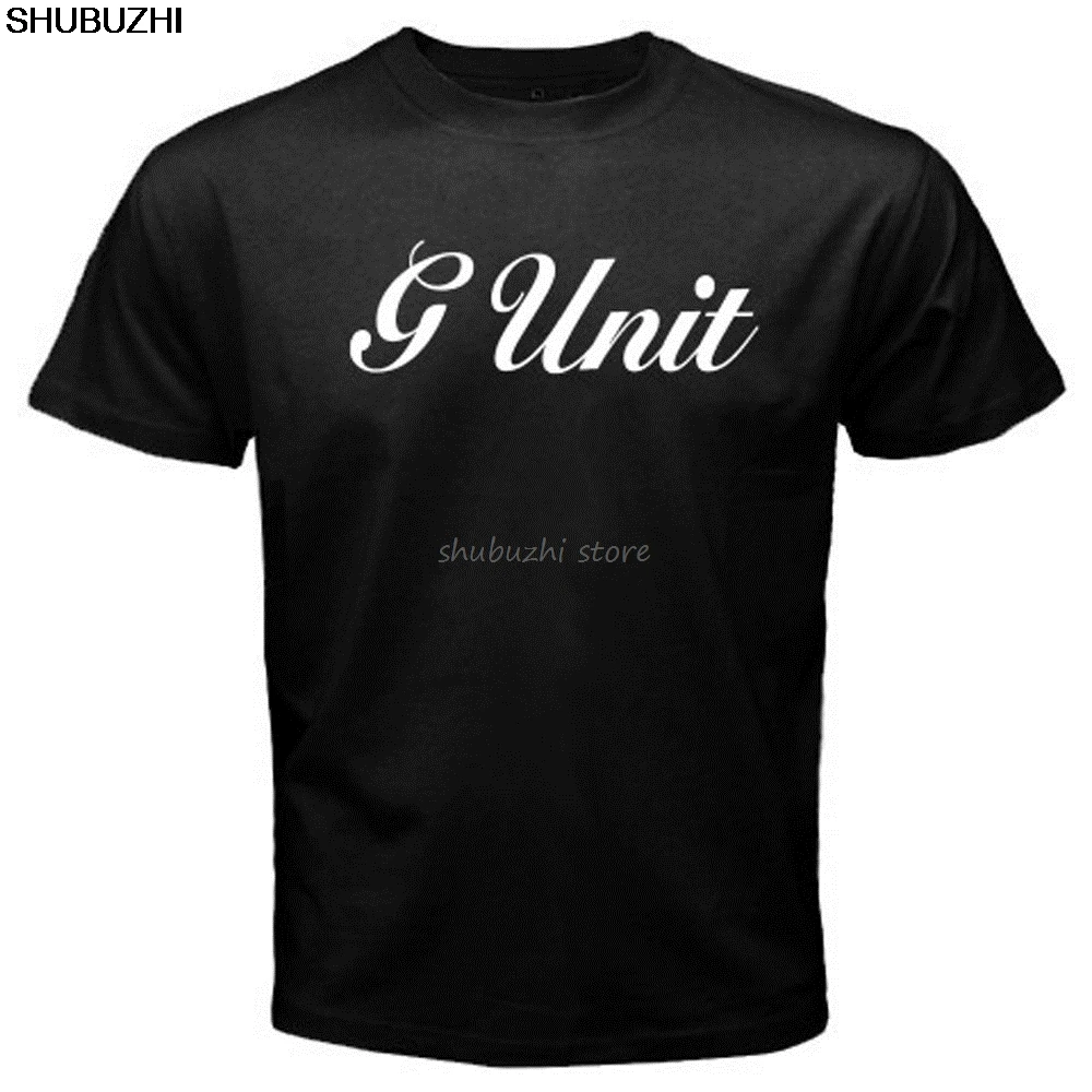 Cotton T Shirts O-Neck Short New G Unit 50 Cent Rap Hip Hop Logo Men's Black T-Shirt S-3XL Premium Mens Tee Shirts sbz1465