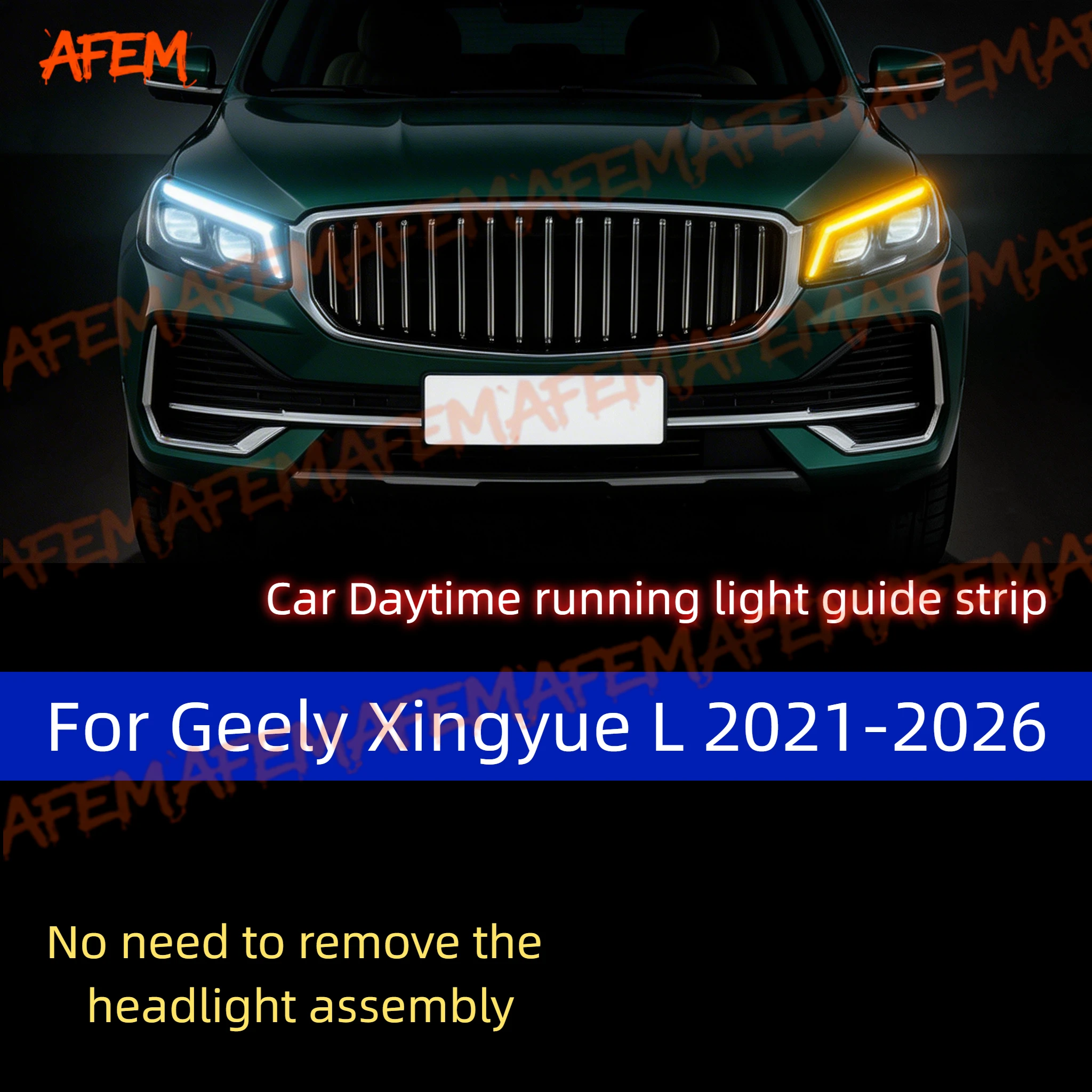 2 Stück Auto-Tagfahrlicht mit Start-Scan-Stil und sequenziellem Blinker für Geely Xingyue L 2021-2026