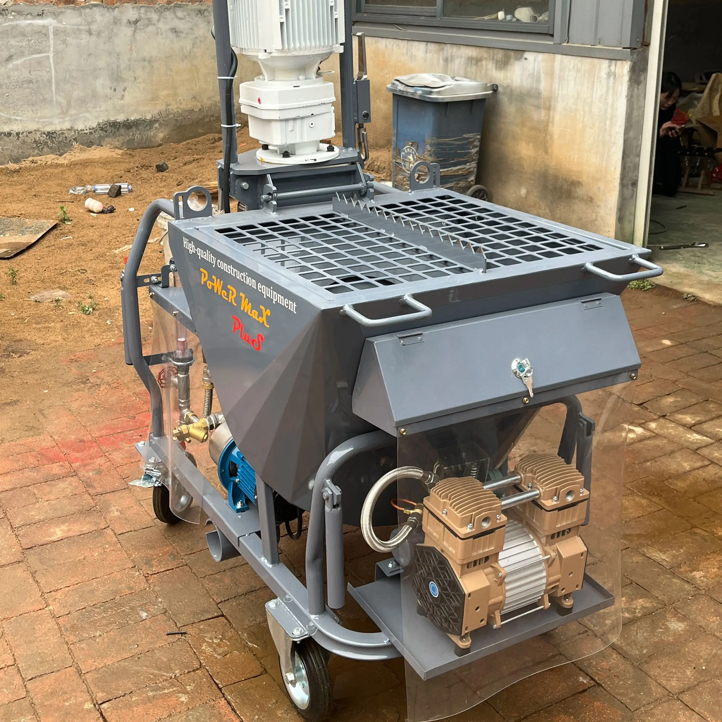 

Gypsum Full Automatic Mortar Plastering Machine Cement Spraying Pumps with High Pressure