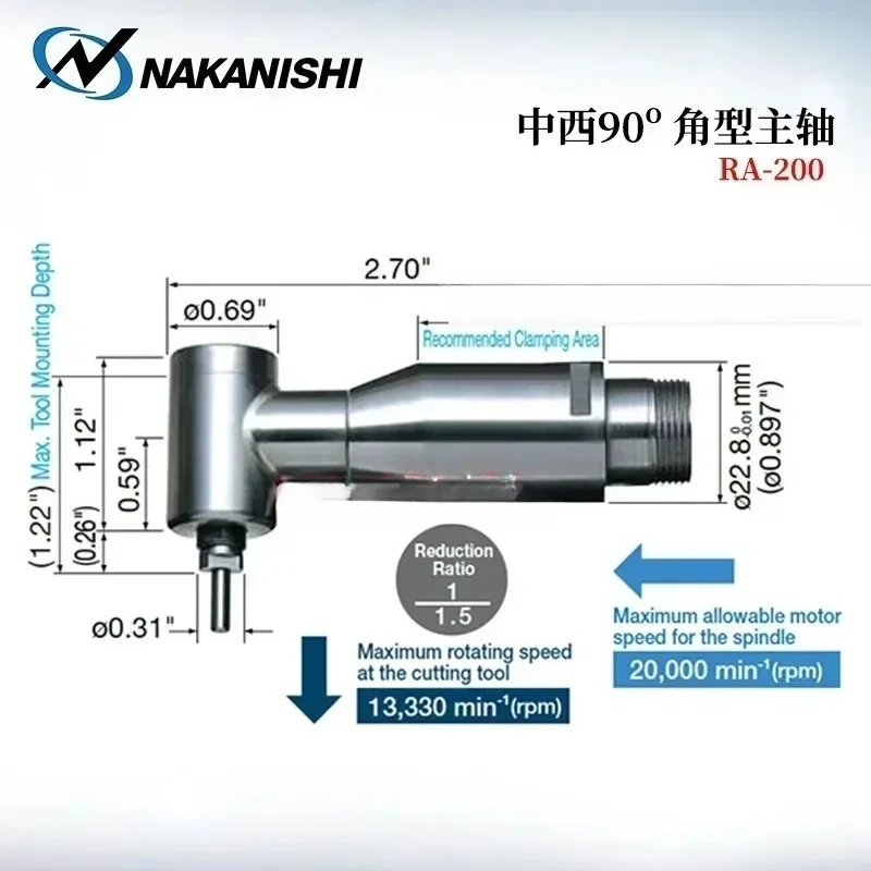 

Genuine NSK Nakanishi Precision High Speed Motor Spindle RA-100 200 RAS-101