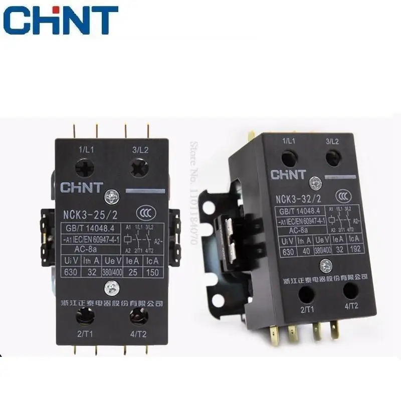 Original CHINT AC Contactor For Air Conditioner NCK3-25/2 25A 220V NCK3-32/2 32A 220V Make And Break Contactors NCK3