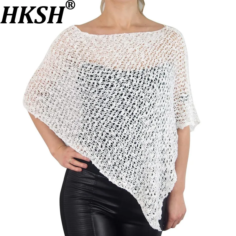 

Новая летняя женская накидка-шаль HKSH 2026, вязаная ажурная, однотонная, универсальная, асимметричная, элегантная, сексуальная, модель HK19026