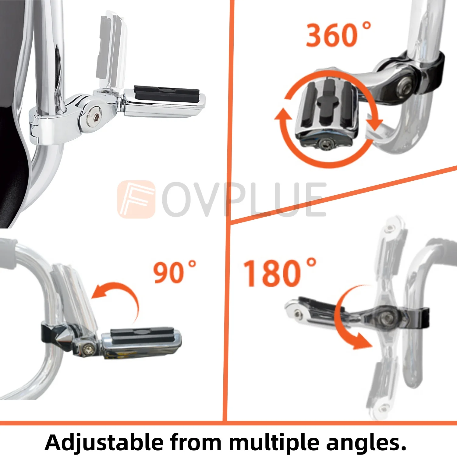 1 "1.25" مسند للقدمين للدراجة النارية أوتاد القدم الأمامية مجموعة تثبيت لدراجة Harley Honda Yamaha Touring Sportster Road King Electra Street Glide #6