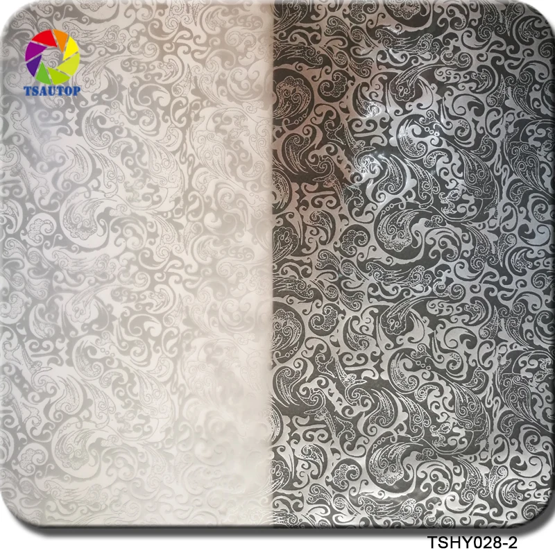 

TSAUTOP0.5*2m/10m TSHY028-2 silver flower water transfer printing hydrographics film hydro dipping film