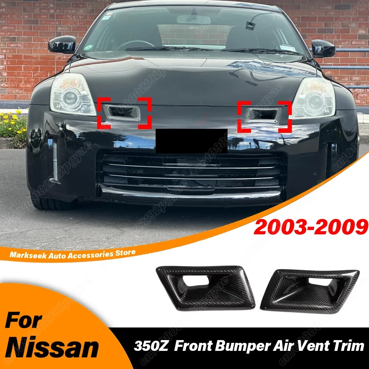 

Для Nissan 350Z Z33 2003 2004 2005 2006 2007 2008 2009 автомобильный передний бампер из углеродного волокна, вентиляционное отверстие, решетка радиатора, комплект кузова